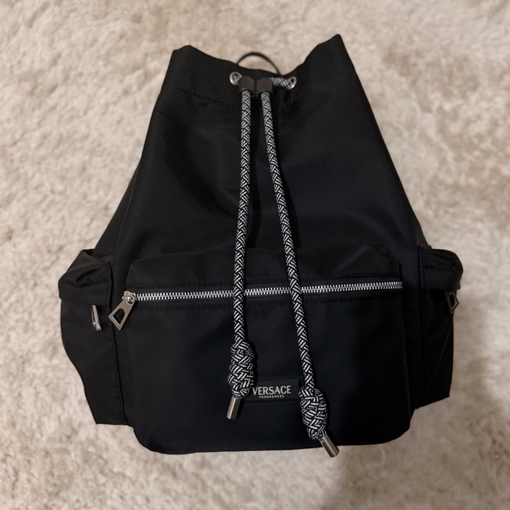 ⚡️Versace Black and White Braided Drawstring Nylon Pouch⚡️ - Picture 8 of 8